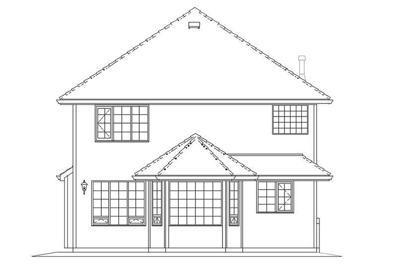 Home Plan - Exterior - Rear Elevation for Traditional House Plan #18-283 - 3 bed, 3 bath