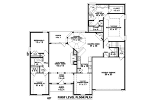 Floor Plan - Main Floor for European House Plan #81-1095 - 3 bed, 2 bath