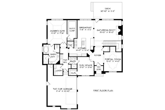 Floor Plan - Main Floor for Tudor House Plan #413-884 - 5 bed, 4 bath