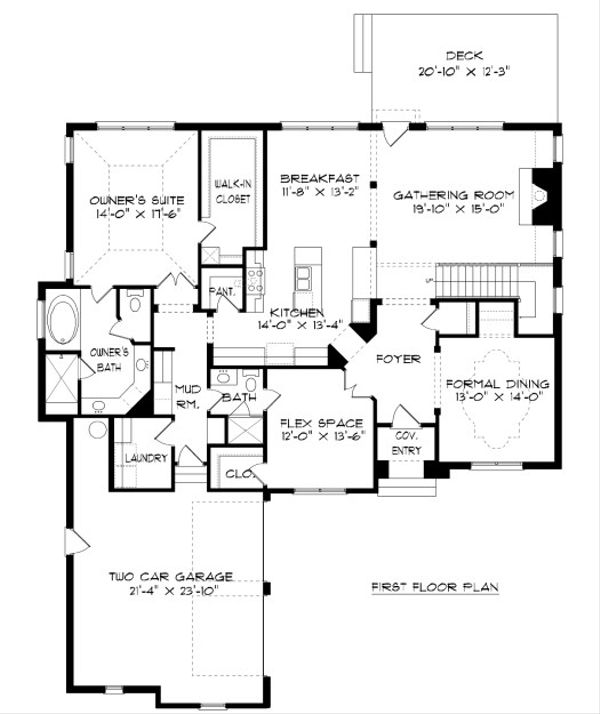 Tudor Floor Plan - Main Floor Plan #413-884