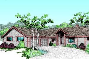 Ranch Exterior - Front Elevation Plan #60-341