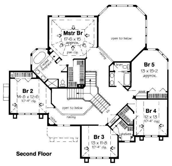 European Floor Plan - Upper Floor Plan #312-389