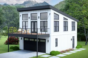 Contemporary Exterior - Front Elevation Plan #932-1098