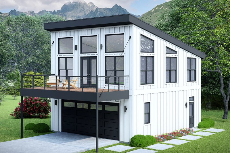 House Blueprint - Contemporary Exterior - Front Elevation Plan #932-1098