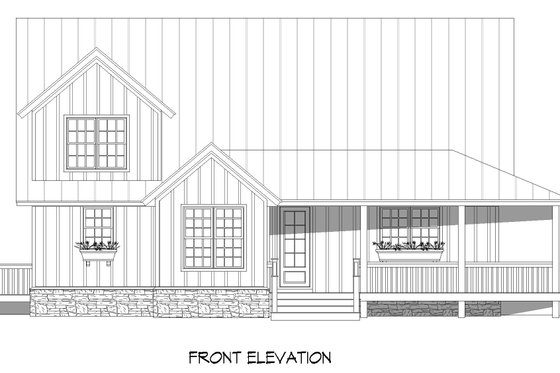 Exterior - Front Elevation 3 for Country House Plan #932-874 - 2 bed, 2.5 bath