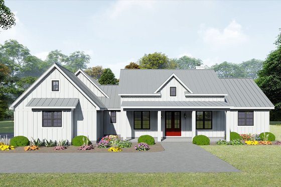 Exterior - Front Elevation 3 for Farmhouse House Plan #932-1125 - 3 bed, 2.5 bath