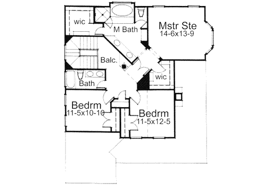 Floor Plan - Upper Floor for Country House Plan #120-125 - 3 bed, 3 bath