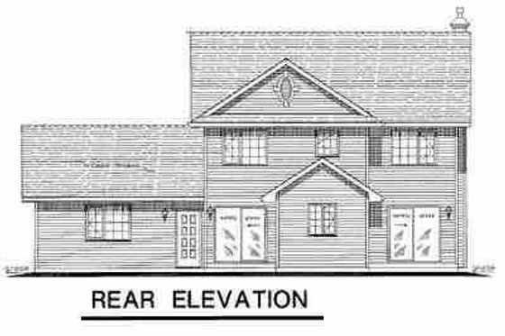 Exterior - Rear Elevation for Farmhouse House Plan #18-268 - 4 bed, 2.5 bath