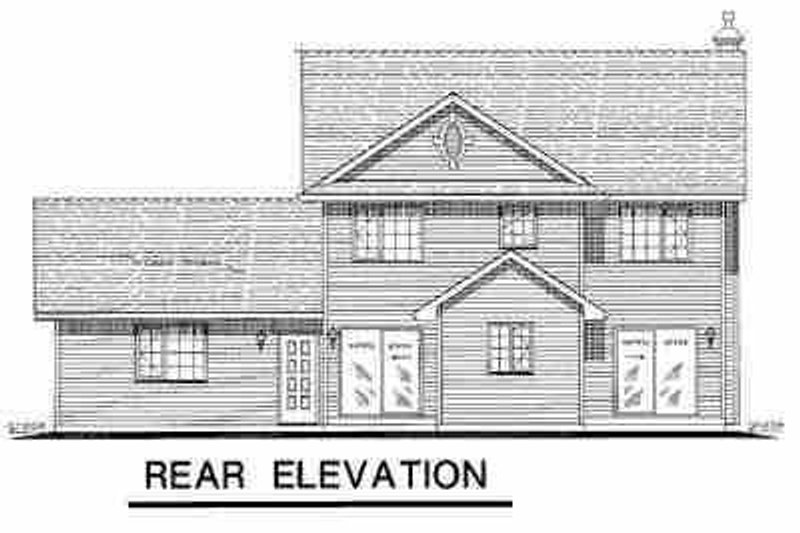 House Blueprint - Exterior - Rear Elevation for Farmhouse House Plan #18-268 - 4 bed, 2.5 bath