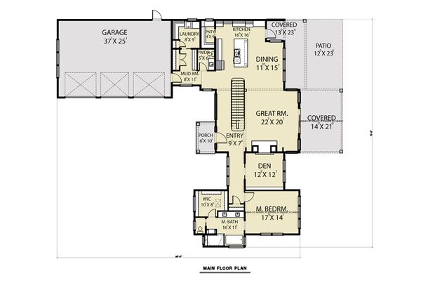 House Plan Design - Contemporary Floor Plan - Main Floor Plan #1070-94