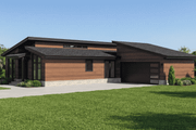Modern Style House Plan - 3 Beds 2.5 Baths 1388 Sq/Ft Plan #923-457 Exterior 