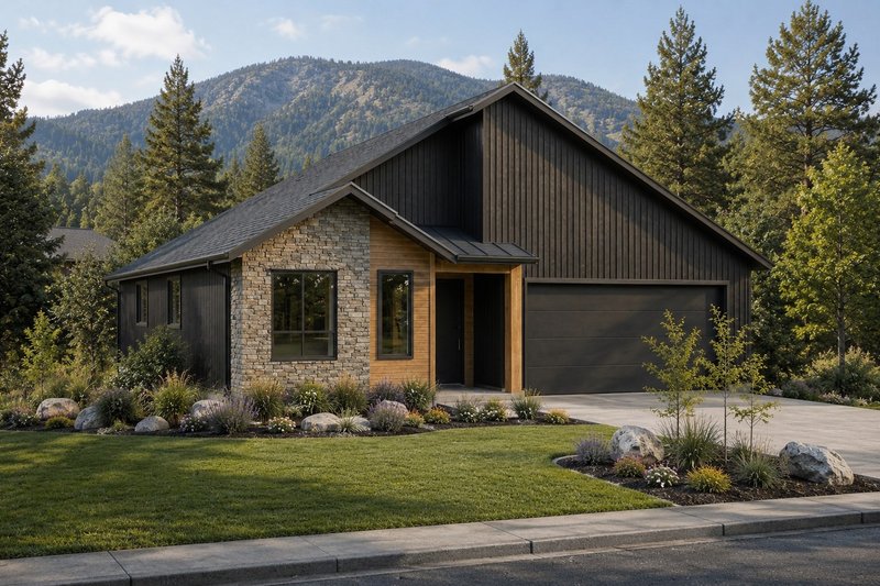 House Plan Design - Exterior - Front Elevation 3 for Contemporary House Plan #1100-110 - 3 bed, 2 bath