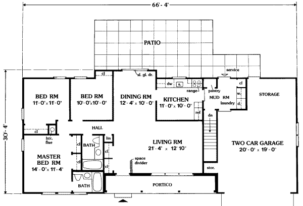 Home Plan - Ranch Floor Plan - Main Floor Plan #314-161