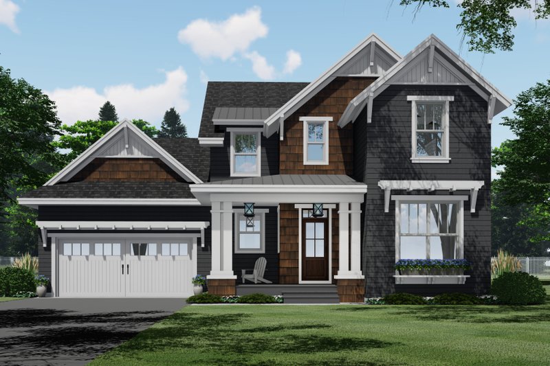 House Blueprint - Craftsman Exterior - Front Elevation Plan #51-1193