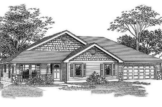 Exterior - Front Elevation for Craftsman House Plan #53-228 - 4 bed, 2.5 bath