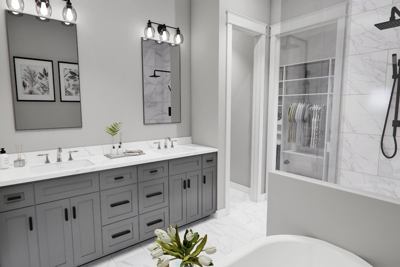 House Blueprint - Interior - Master Bathroom for Farmhouse House Plan #51-1276 - 4 bed, 3.5 bath