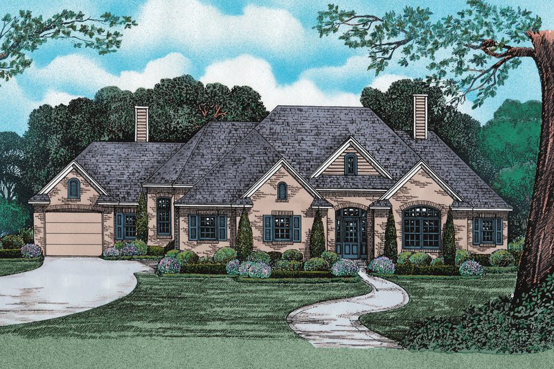Dream House Plan - European Exterior - Front Elevation Plan #20-131