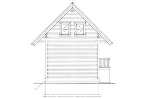 Exterior - Rear Elevation for Cabin House Plan #118-116 - 1 bed, 1 bath