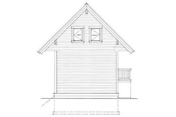 Exterior - Rear Elevation for Cabin House Plan #118-116 - 1 bed, 1 bath