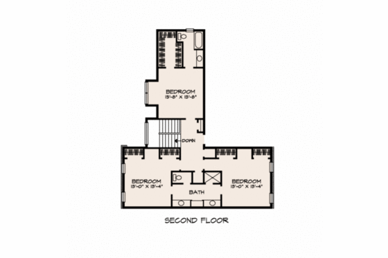 Floor Plan - Upper Floor for Country House Plan #140-144 - 4 bed, 3.5 bath