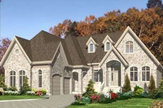 Exterior - Front Elevation for European House Plan #138-114 - 2 bed, 2 bath
