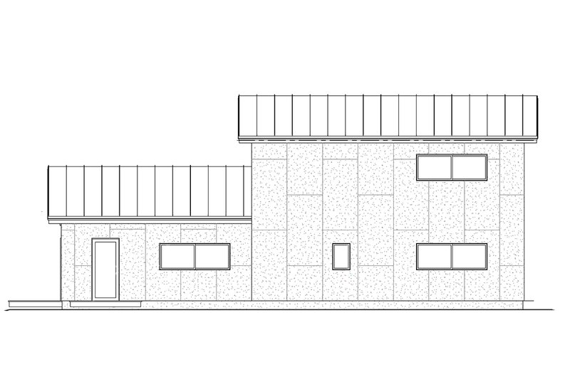 House Blueprint - Exterior - Rear Elevation 7 for Modern House Plan #497-31 - 3 bed, 2 bath