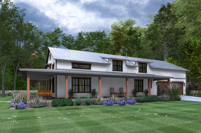House Blueprint - Exterior - Other Elevation 3 for Barndominium House Plan #120-282 - 3 bed, 3 bath