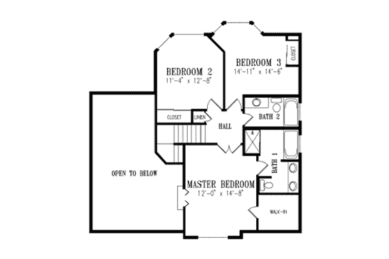 Dream House Plan - Floor Plan - Upper Floor for Traditional House Plan #1-412 - 4 bed, 3 bath