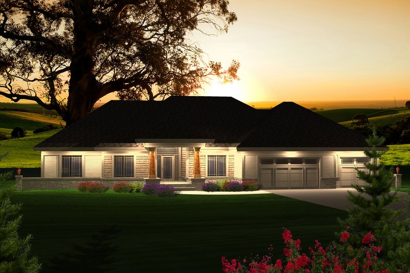 House Plan Design - Ranch Exterior - Front Elevation Plan #70-1121