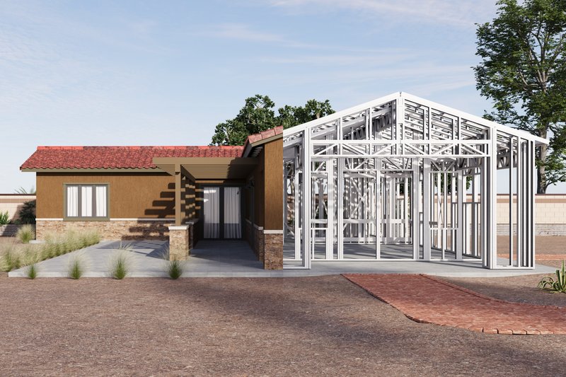 Home Plan - Exterior - Front Elevation 6 for Adobe / Southwestern House Plan #1106-106 - 3 bed, 2 bath
