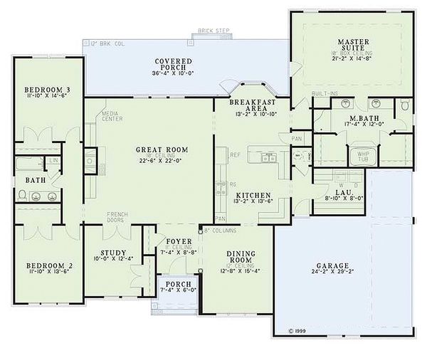 Home Plan - European Floor Plan - Main Floor Plan #17-1038