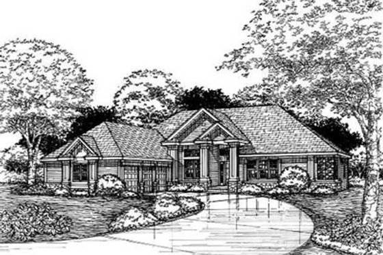 Exterior - Front Elevation for Traditional House Plan #50-165 - 4 bed, 2.5 bath