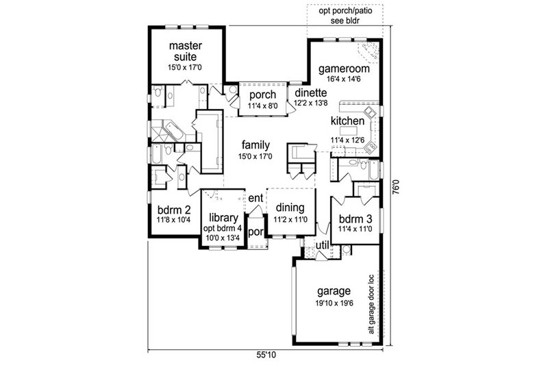 Home Plan - Floor Plan - Main Floor House Plan #84-520 - 3 bed, 3 bath