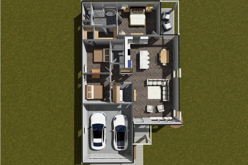 Dream House Plan - Floor Plan - Main Floor 1 for Modern House Plan #513-2296 - 3 bed, 2 bath