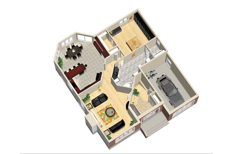 Dream House Plan - Floor Plan - Main Floor 1 for European House Plan #25-4656 - 1 bed, 1 bath