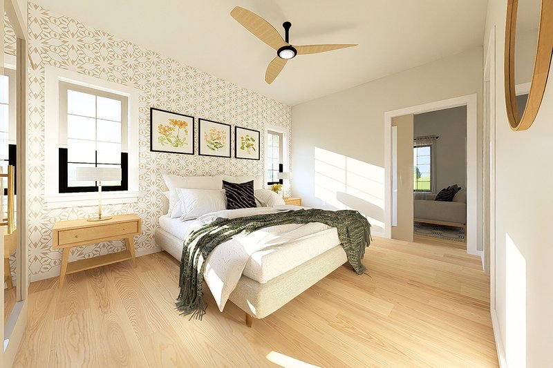 Architectural House Design - Interior - Master Bedroom 1 for Farmhouse House Plan #126-299 - 1 bed, 1 bath
