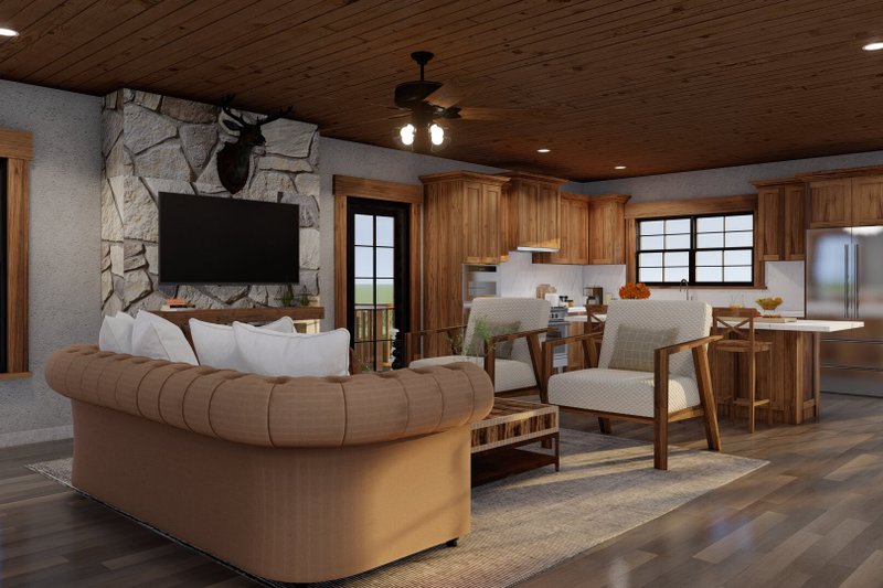 Home Plan - Interior - Family Room 1 for Craftsman House Plan #17-3427 - 2 bed, 2.5 bath