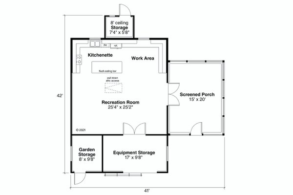 Cottage Floor Plan - Main Floor Plan #124-1258