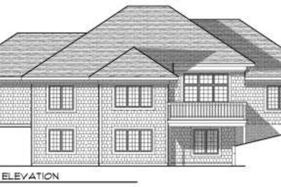 Exterior - Rear Elevation for European House Plan #70-689 - 3 bed, 2.5 bath