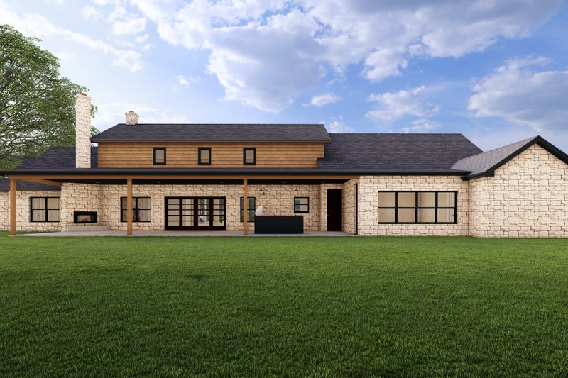 House Design - Exterior - Rear Elevation for Contemporary House Plan #1127-7 - 4 bed, 3.5 bath
