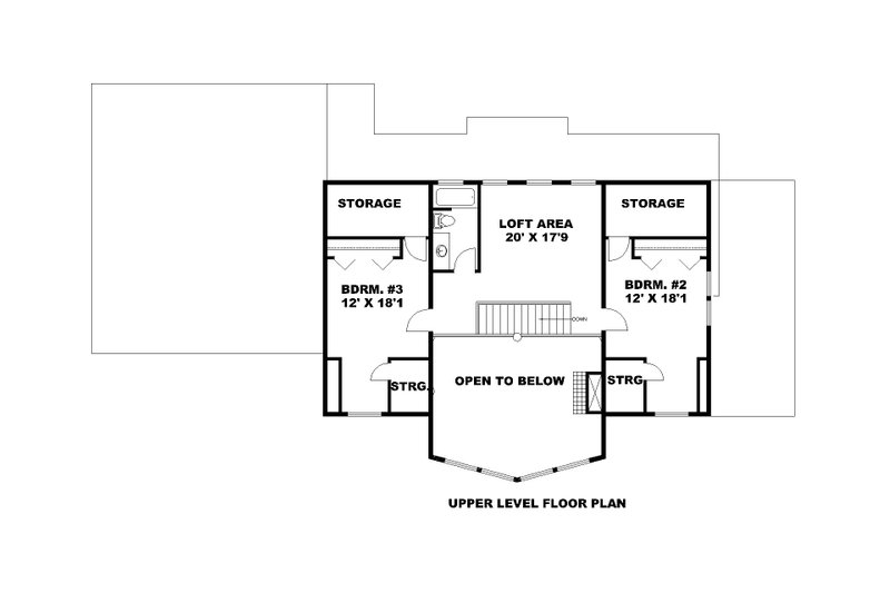 Home Plan - Floor Plan - Upper Floor for Craftsman House Plan #117-1089 - 3 bed, 2.5 bath