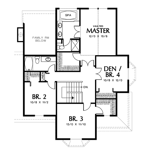 Dream House Plan - Farmhouse Floor Plan - Upper Floor Plan #48-210