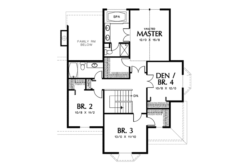 Dream House Plan - Floor Plan - Upper Floor for Farmhouse House Plan #48-210 - 4 bed, 2.5 bath