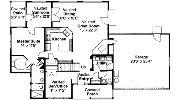 Architectural House Design - Farmhouse Floor Plan - Main Floor Plan #124-321