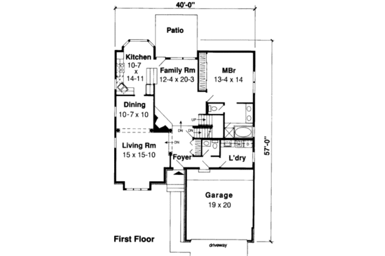 Floor Plan - Main Floor for Traditional House Plan #312-376 - 4 bed, 2.5 bath