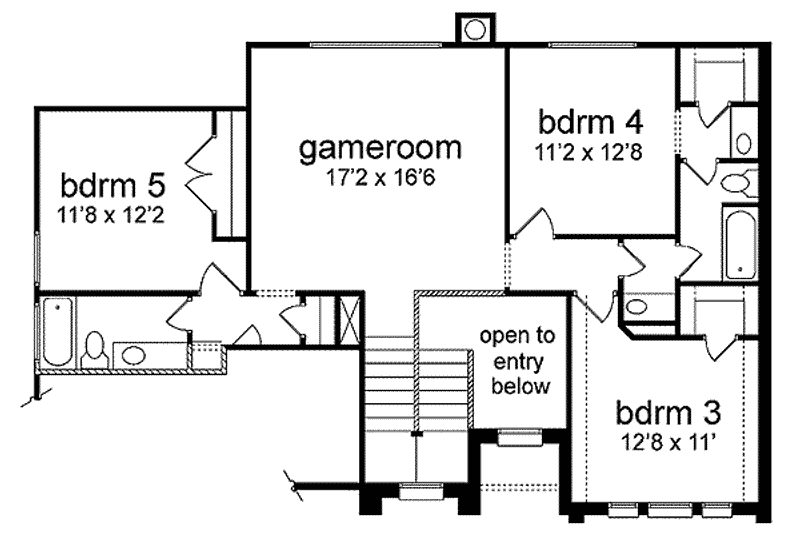 Home Plan - Floor Plan - Upper Floor for European House Plan #84-186 - 5 bed, 4 bath