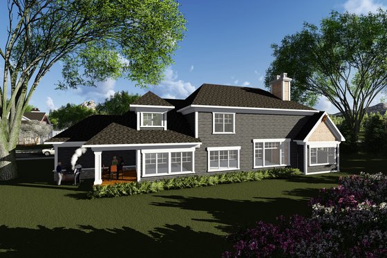 Exterior - Rear Elevation for Craftsman House Plan #70-1286 - 3 bed, 2.5 bath
