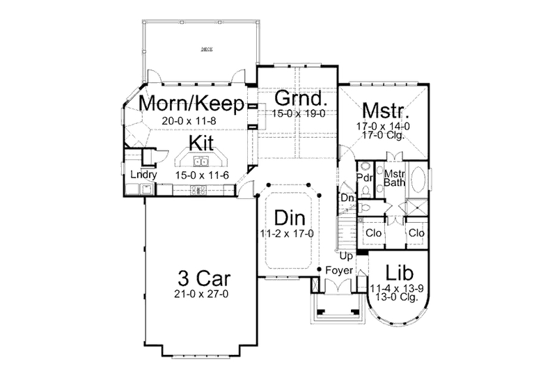 Dream House Plan - Floor Plan - Main Floor for European House Plan #119-323 - 4 bed, 3.5 bath