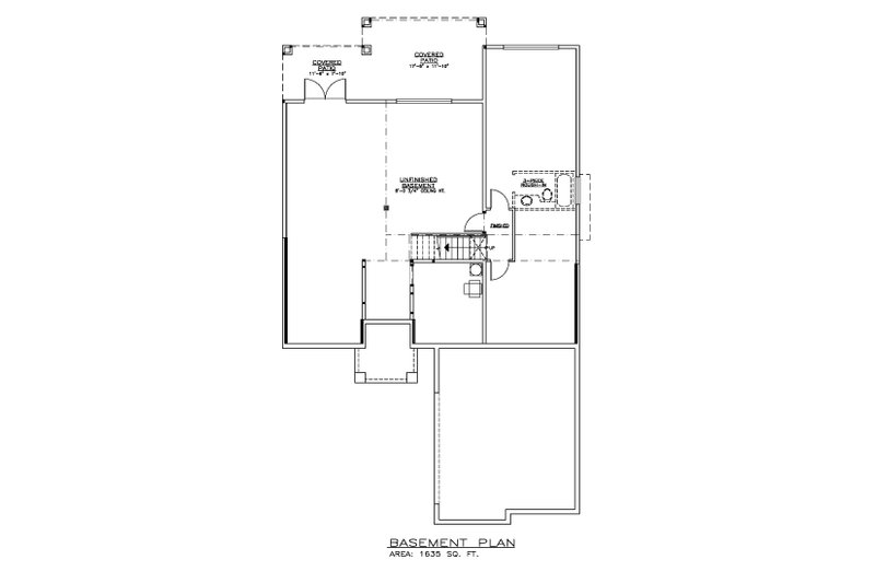 House Design - Floor Plan - Lower Floor for Farmhouse House Plan #1100-119 - 2 bed, 2 bath