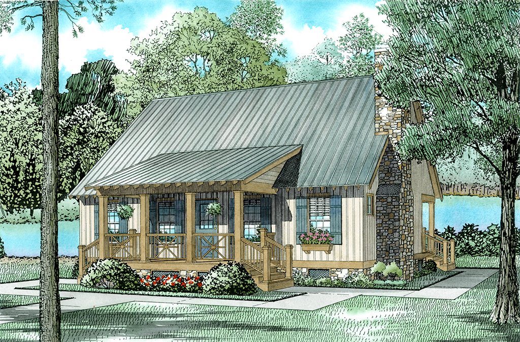 Cottage Style House Plan - 3 Beds 2 Baths 1374 Sq/Ft Plan #17-2018